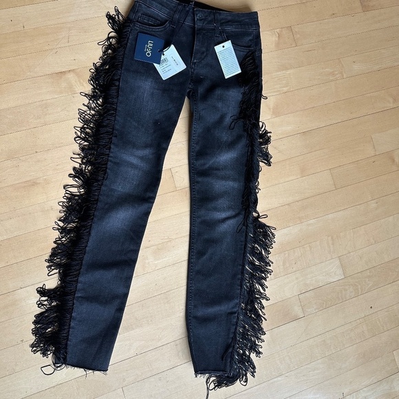 NEW LIU-JO black fringed jeans , 25. NH014 - Picture 2 of 11